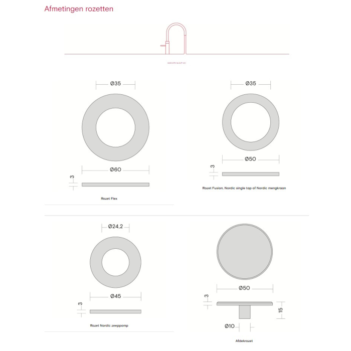 Quooker BRSDSST Rozet Zeepdispenser RVS