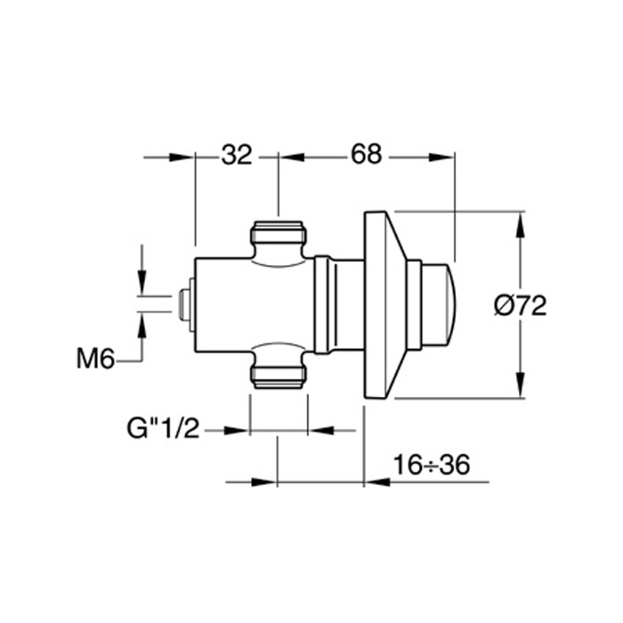 Raminex QK15051 Mechanisch Zelfsluitende Kraan Wandmontage Chroom 