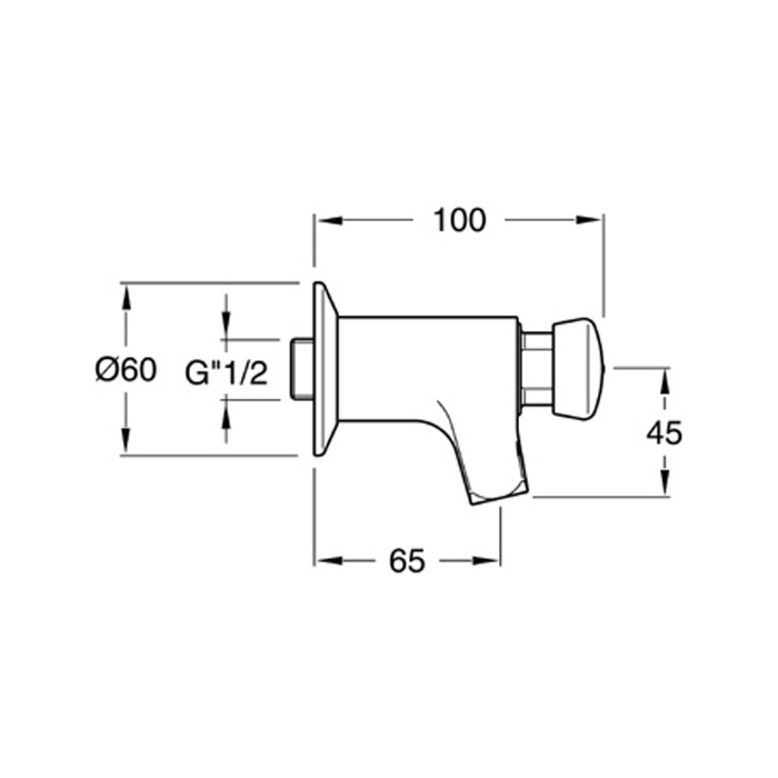 Raminex QK23551 Mechanisch Zelfsluitende Kraan Wandmontage Chroom 
