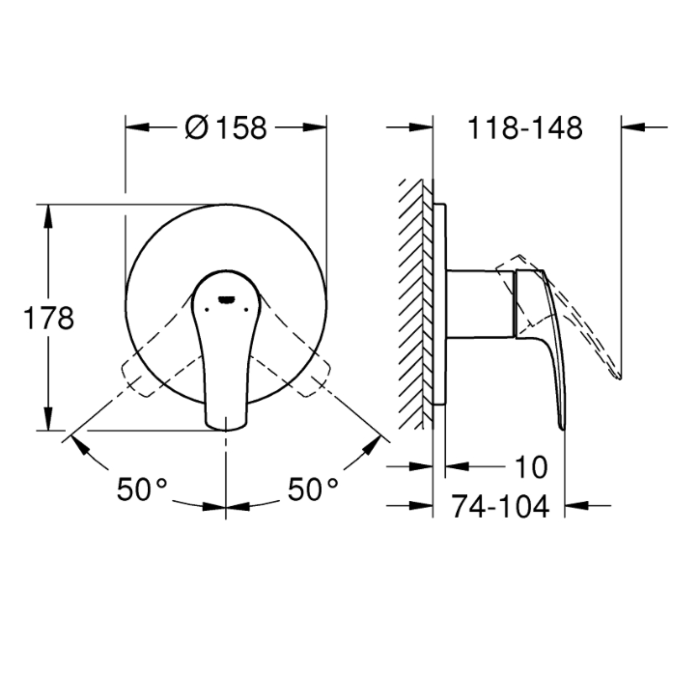 Grohe 24042003 Eurosmart Douchemengkraan Chroom