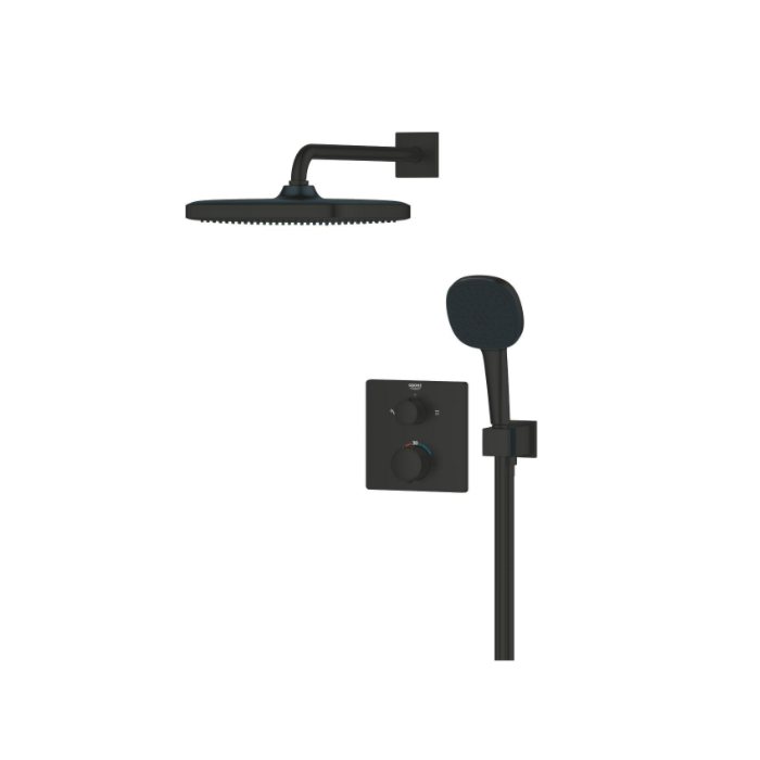 Grohe 348822430 Precision Thermostaat QuickFix Perfect shower set met Vitalio Comfort 250 Mat Zwart