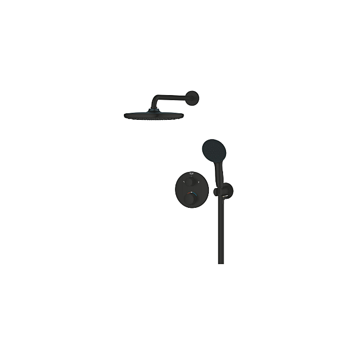 Grohe 348832430 Precision Thermostaat QuickFix Perfect shower set met Vitalio Start 250 Mat Zwart