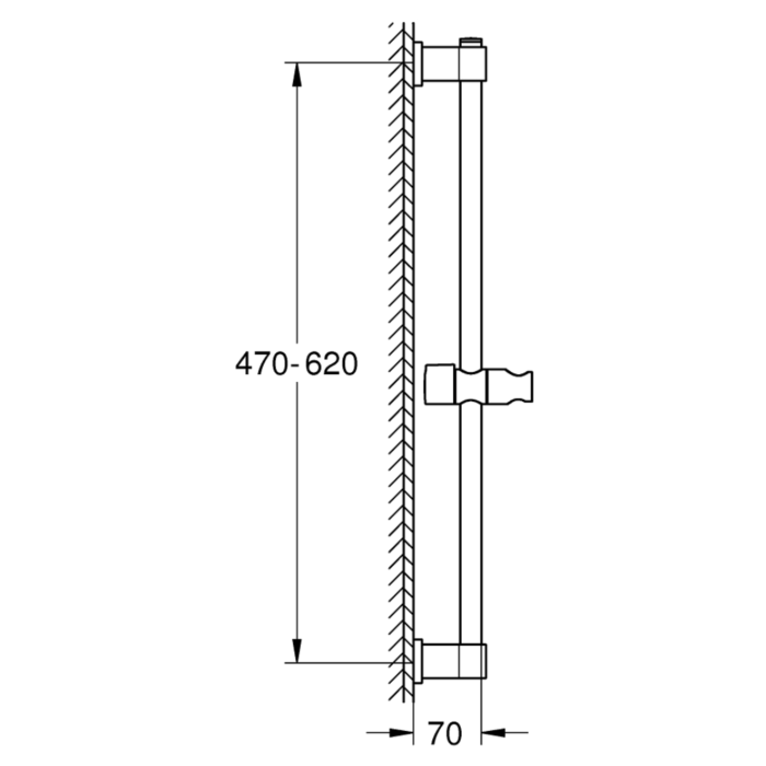 Grohe 277242431 Vitalio Universal Glijstang 600 mm Mat Zwart