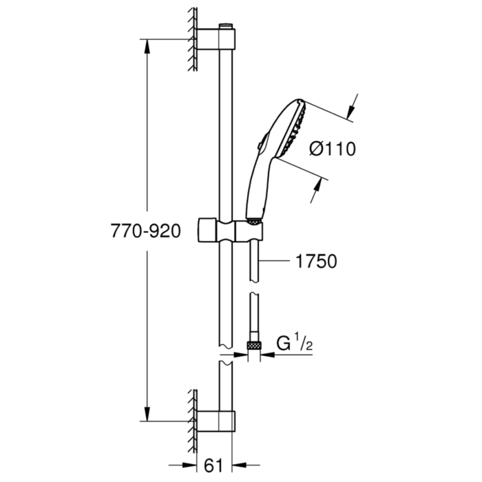 Grohe 26163003 Tempesta 110 Doucheset 2 straalsoorten Chroom
