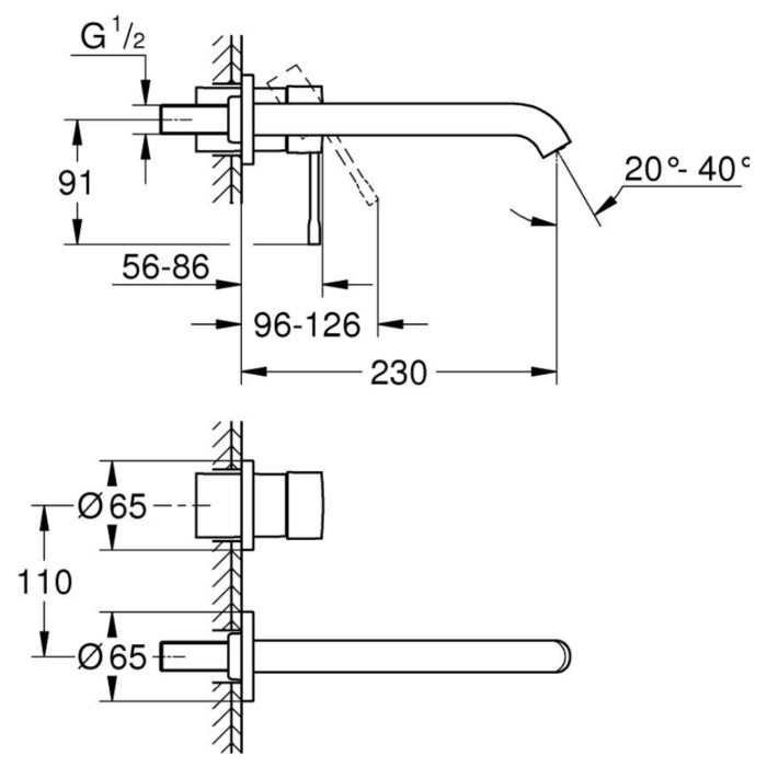 Grohe 29193DC1 Essence Tweegats wastafelmengkraan L-Size Supersteel (RVS look)