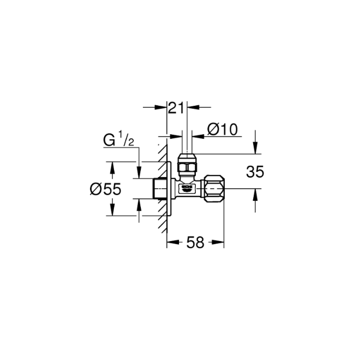 Grohe 22018000 Hoekstopkraan 1/2"Chroom
