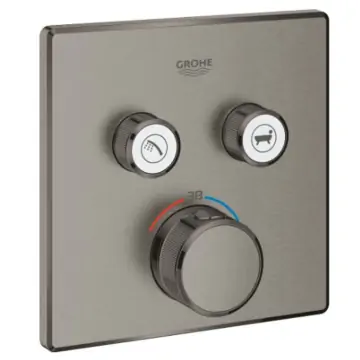Grohe 29124AL0 Grohtherm Smartcontrol Thermostatisch Inbouwmengkraan met Omstelling Hard Graphite Geborsteld (donker grijs)