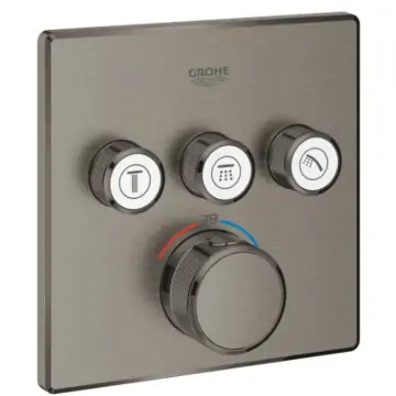 Grohe 29126AL0 Grohtherm Smartcontrol Thermostatisch Inbouwmengkraan met Omstelling Hard Graphite Geborsteld (mat donker grijs)