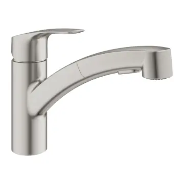 Grohe 30305DC1 Eurosmart Keukenmengkraan Lage Uitloop Supersteel (RVS look)