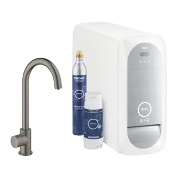 Grohe 31498AL1 Blue Home Mono Starterkit Keukenmengkraan C-uitloop Hard Graphite geborsteld (mat donker grijs)
