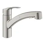 Grohe 30305DC1 Eurosmart Keukenmengkraan Lage Uitloop Supersteel (RVS look)